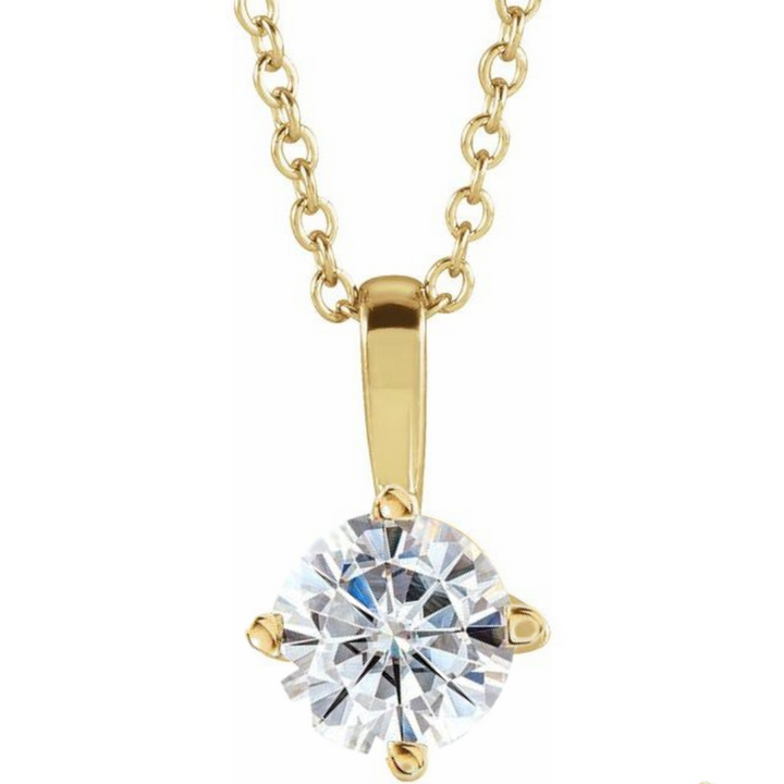 Round 1/2 CT Natural Diamond Solitaire Pendant Necklace