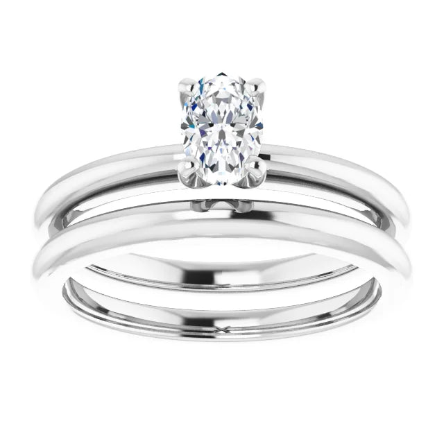 The Classic Solitaire Ring ◆ Oval 0.5 CT Center Stone