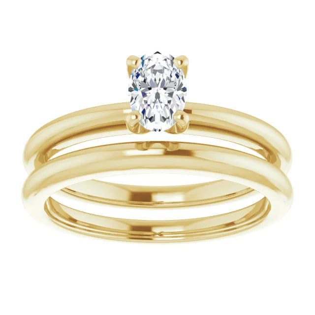 The Classic Solitaire Ring ◆ Oval 0.5 CT Center Stone