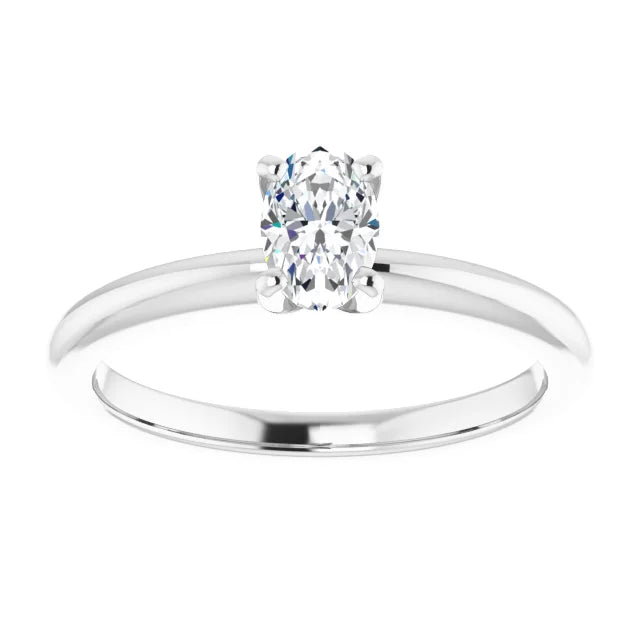 The Classic Solitaire Ring ◆ Oval 0.5 CT Center Stone