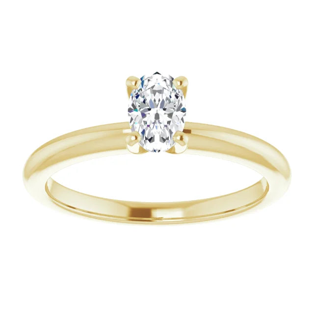 The Classic Solitaire Ring ◆ Oval 0.5 CT Center Stone