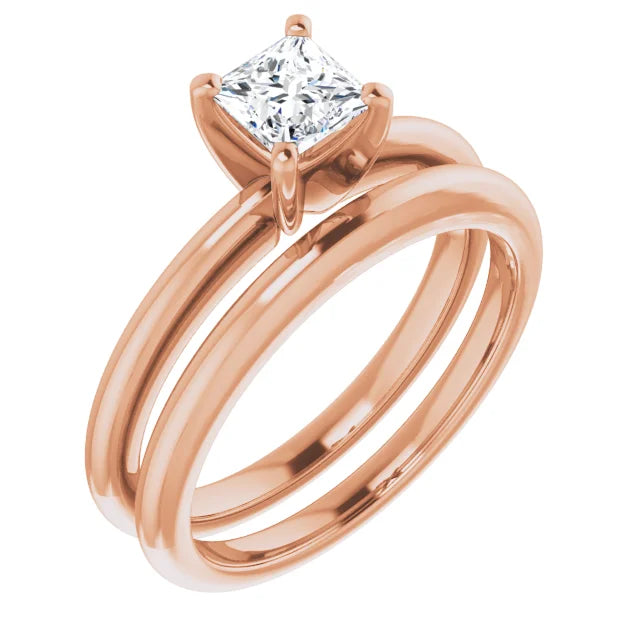 The Classic Solitaire Ring ◆ Square 0.5 CT Center Stone