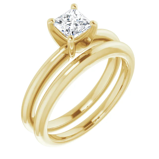 The Classic Solitaire Ring ◆ Square 0.5 CT Center Stone
