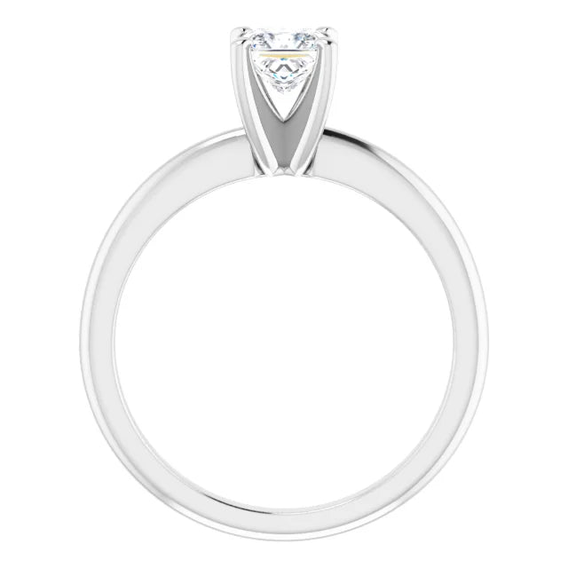 The Classic Solitaire Ring ◆ Square 0.5 CT Center Stone