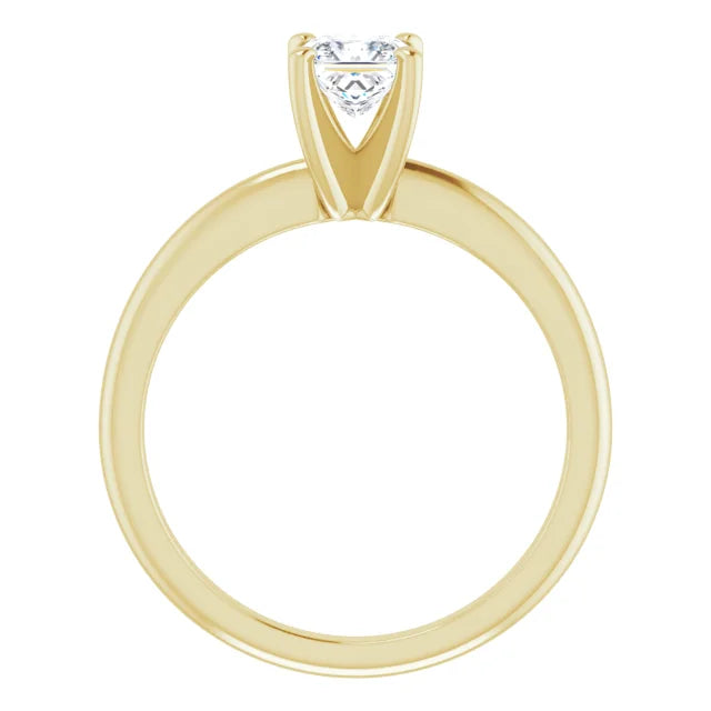 The Classic Solitaire Ring ◆ Square 0.5 CT Center Stone