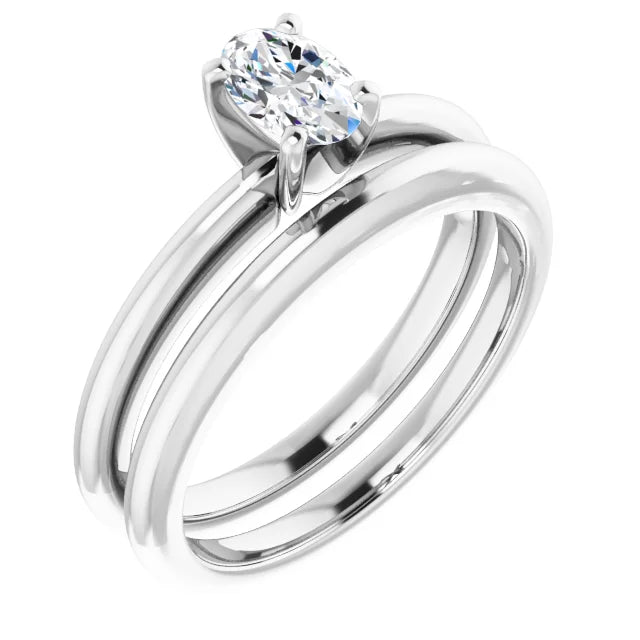 The Classic Solitaire Ring ◆ Oval 0.5 CT Center Stone
