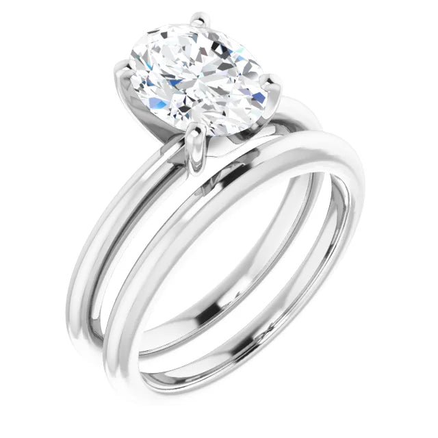 The Classic Solitaire Ring ◆ Oval 1.8 CT Center Stone