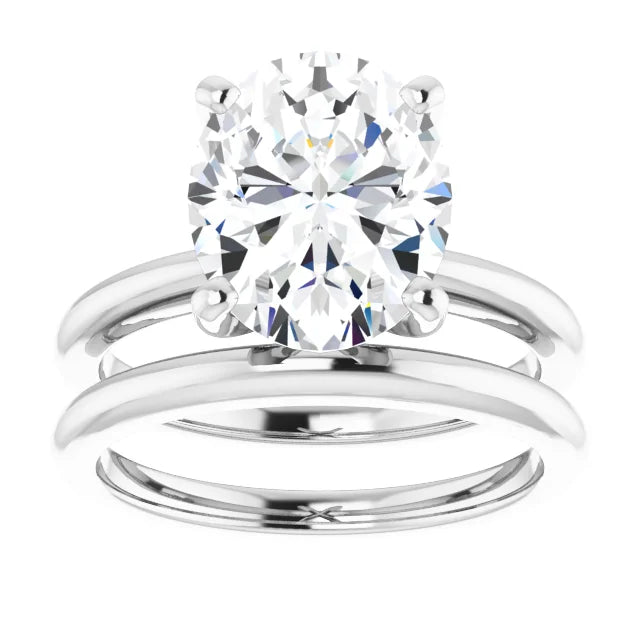 The Classic Solitaire Ring ◆ Oval 3.5 CT Center Stone