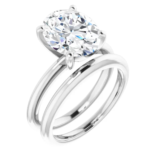 The Classic Solitaire Ring ◆ Oval 3.5 CT Center Stone