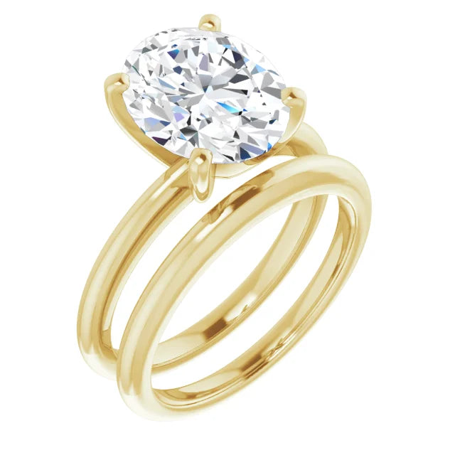 The Classic Solitaire Ring ◆ Oval 3.5 CT Center Stone