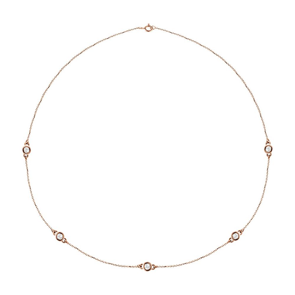 1 CTW Lab-Grown Diamond Station Necklace