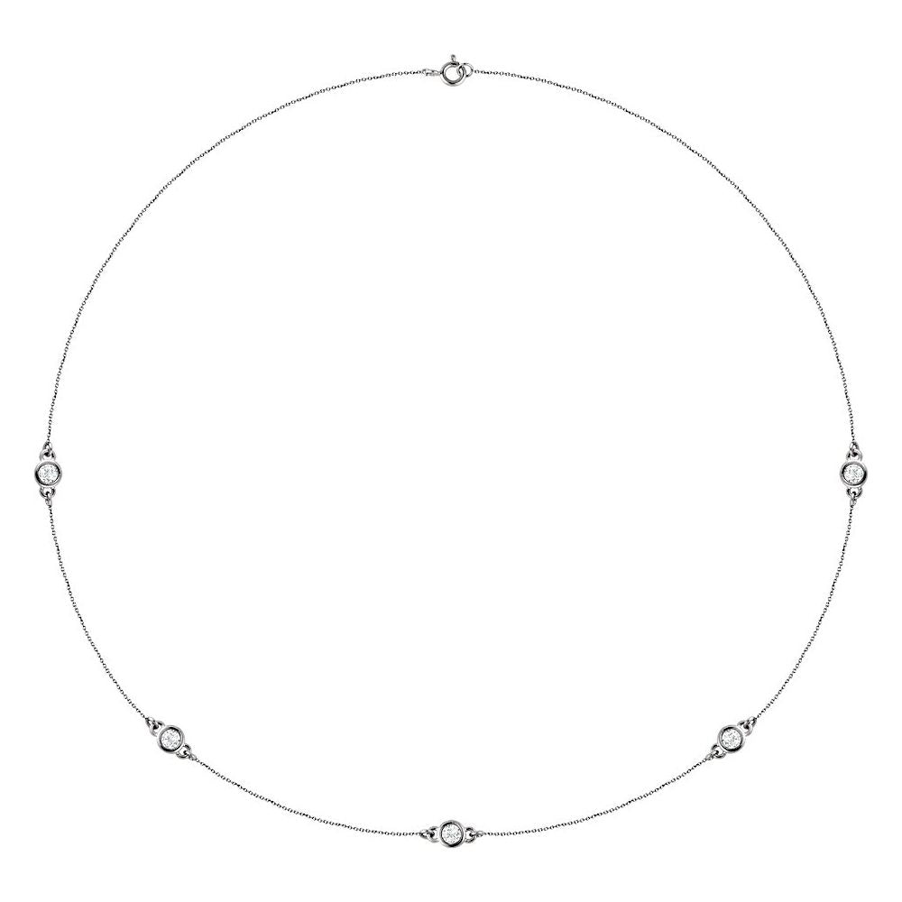 1 CTW Lab-Grown Diamond Station Necklace