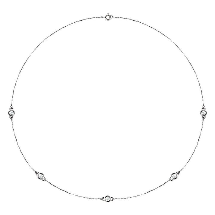 1 CTW Lab-Grown Diamond Station Necklace