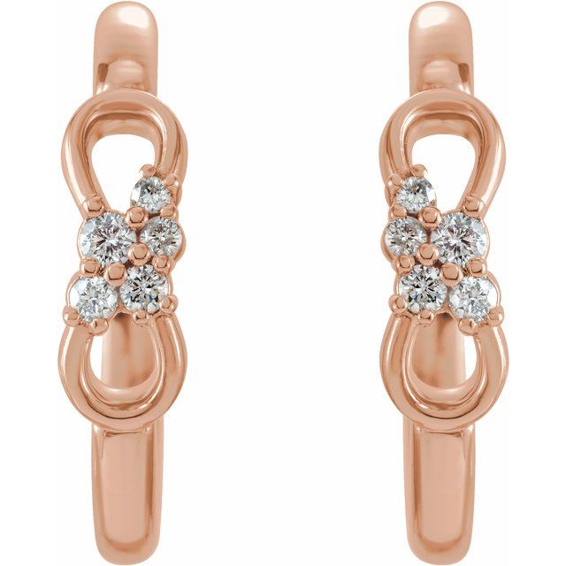 Accented Infinity Inspired Natural Diamond Hoop Earrings