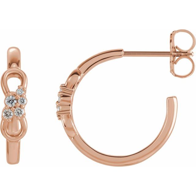Accented Infinity Inspired Natural Diamond Hoop Earrings