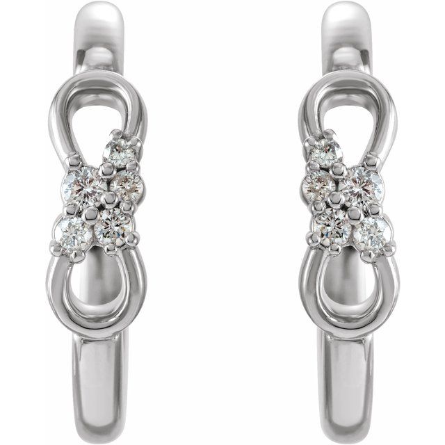 Accented Infinity Inspired Natural Diamond Hoop Earrings