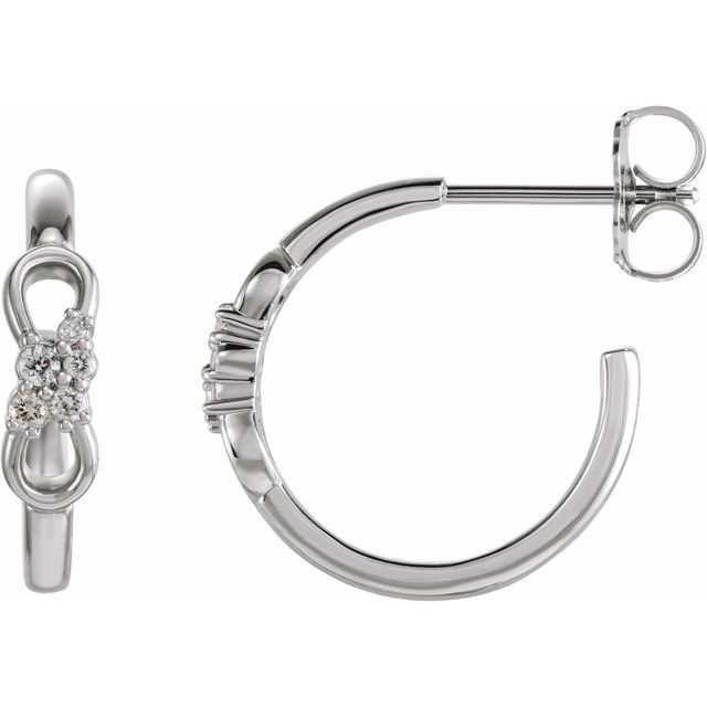 Accented Infinity Inspired Natural Diamond Hoop Earrings