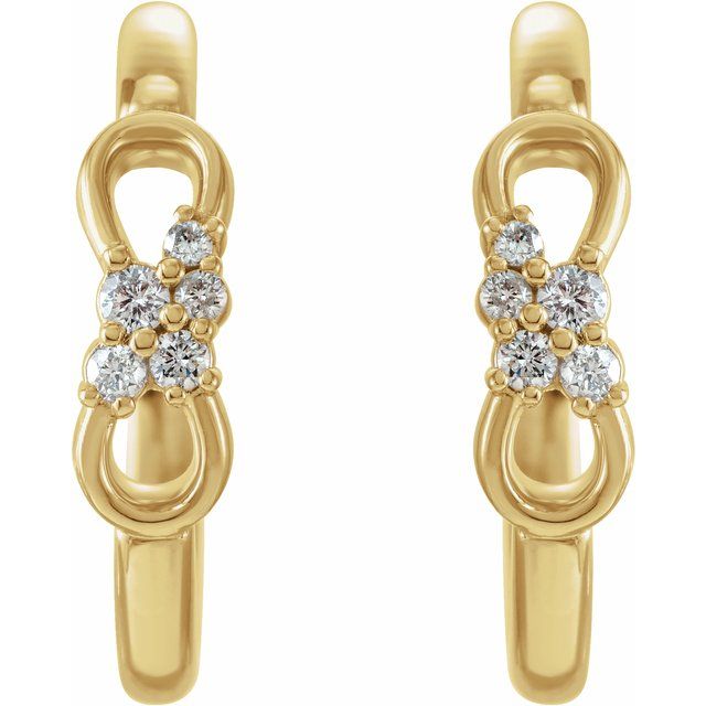 Accented Infinity Inspired Natural Diamond Hoop Earrings