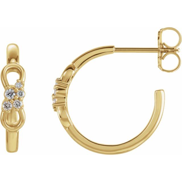Accented Infinity Inspired Natural Diamond Hoop Earrings