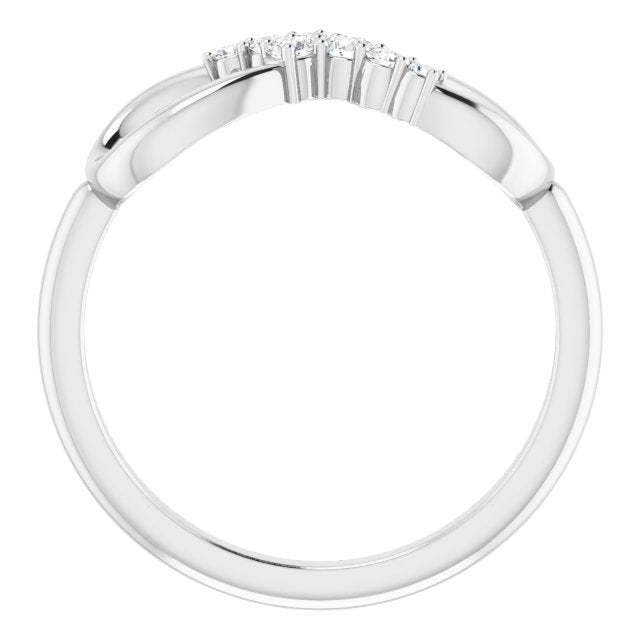 Accented Infinity Inspired Lab-Grown Moissanite Ring