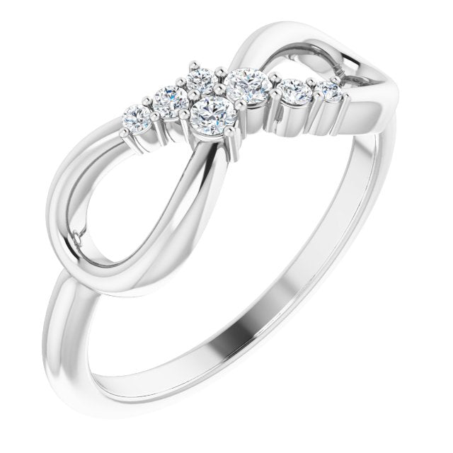 Accented Infinity Inspired Lab-Grown Moissanite Ring