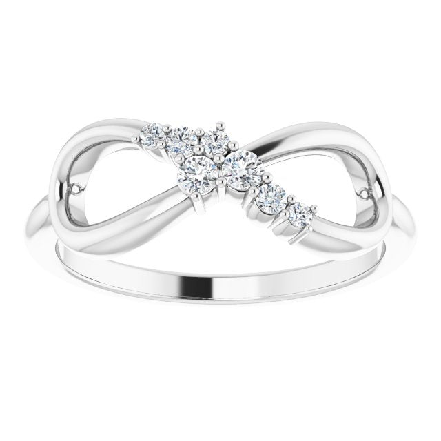 Accented Infinity Inspired Lab-Grown Moissanite Ring