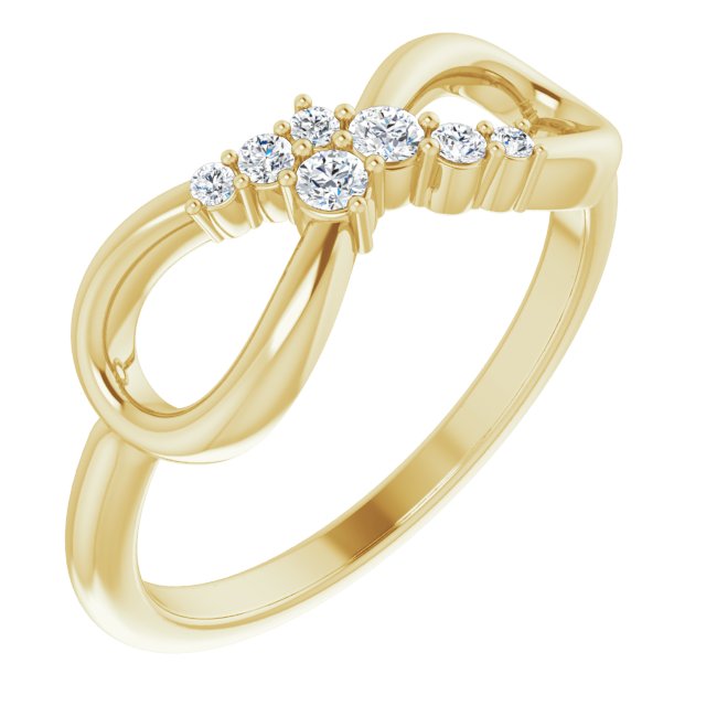 Accented Infinity Inspired Lab-Grown Moissanite Ring