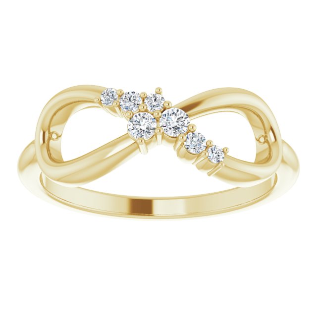 Accented Infinity Inspired Lab-Grown Moissanite Ring