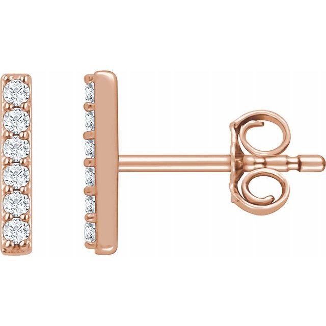 Small Natural Diamond Accented Bar Earrings