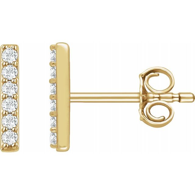 Small Natural Diamond Accented Bar Earrings