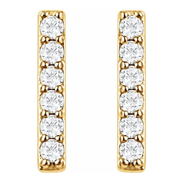 Small Natural Diamond Accented Bar Earrings
