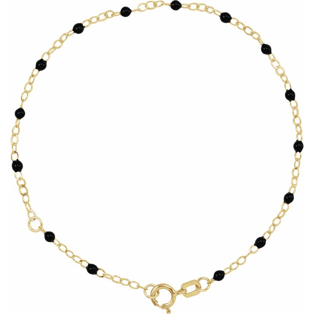 Black Enamel Bead 6-7" Adjustable Bracelet