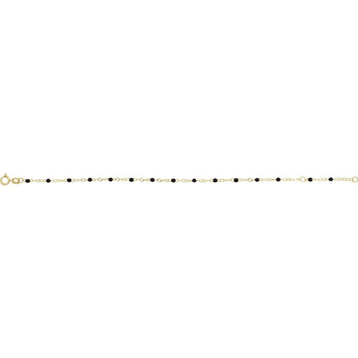Black Enamel Bead 6-7" Adjustable Bracelet