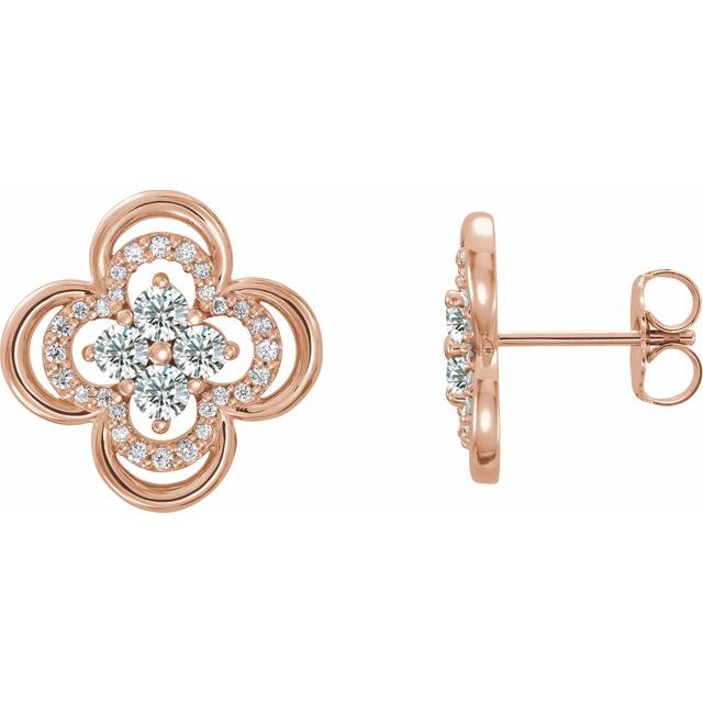 Clover Natural Diamond Accented Earrings