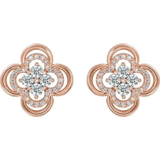 Clover Natural Diamond Accented Earrings