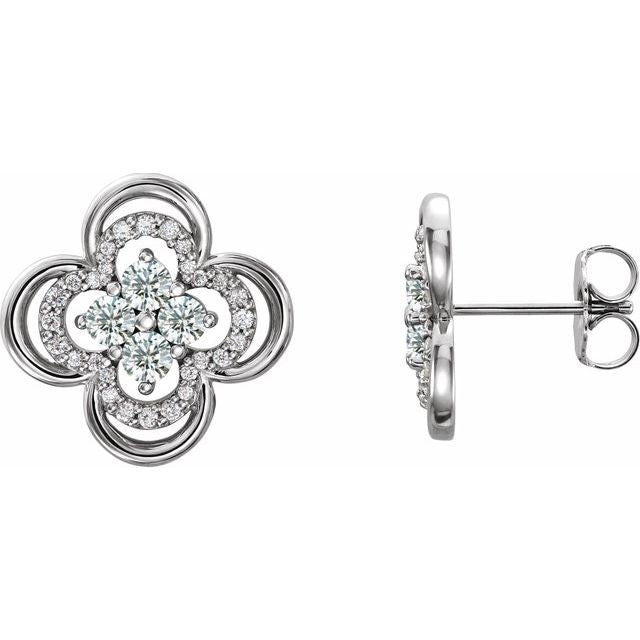 Clover Natural Diamond Accented Earrings