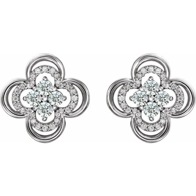 Clover Natural Diamond Accented Earrings