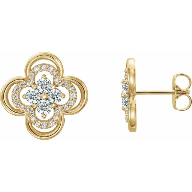 Clover Natural Diamond Accented Earrings