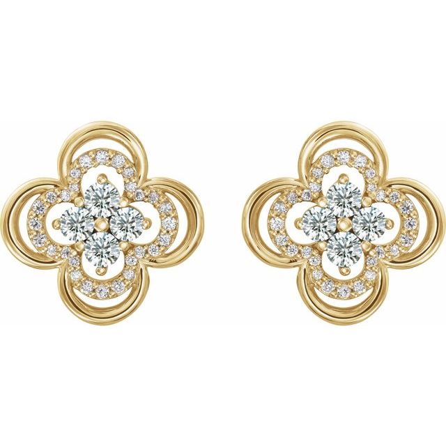 Clover Natural Diamond Accented Earrings