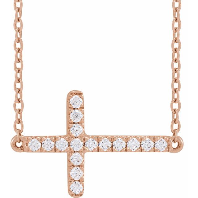 Sideways Cross Lab-Grown Diamond Necklace