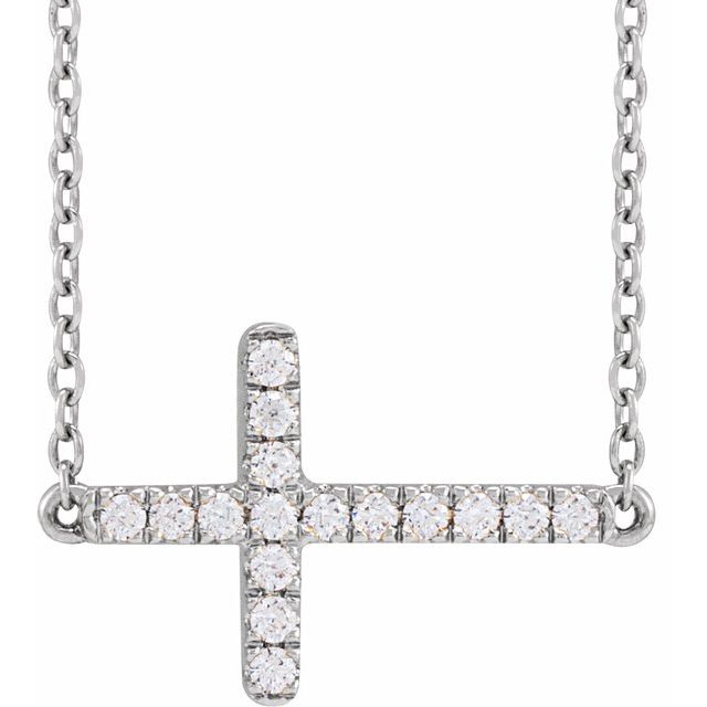 Sideways Cross Lab-Grown Diamond Necklace