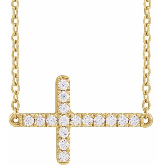 Sideways Cross Lab-Grown Diamond Necklace