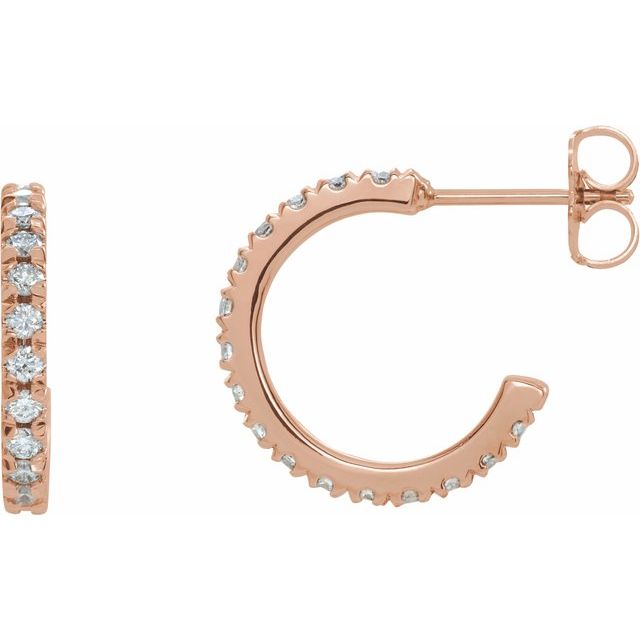 Small Lab-Grown Diamond Huggie C-Hoop Earrings