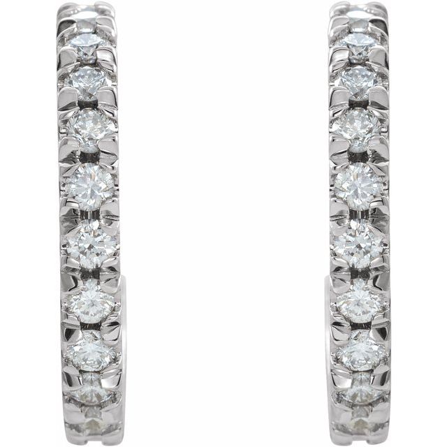 Small Lab-Grown Diamond Huggie C-Hoop Earrings