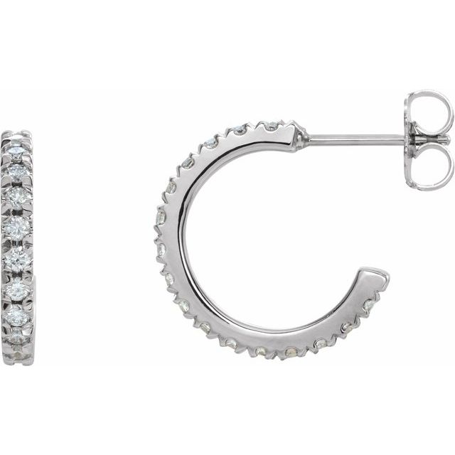 Small Lab-Grown Diamond Huggie C-Hoop Earrings