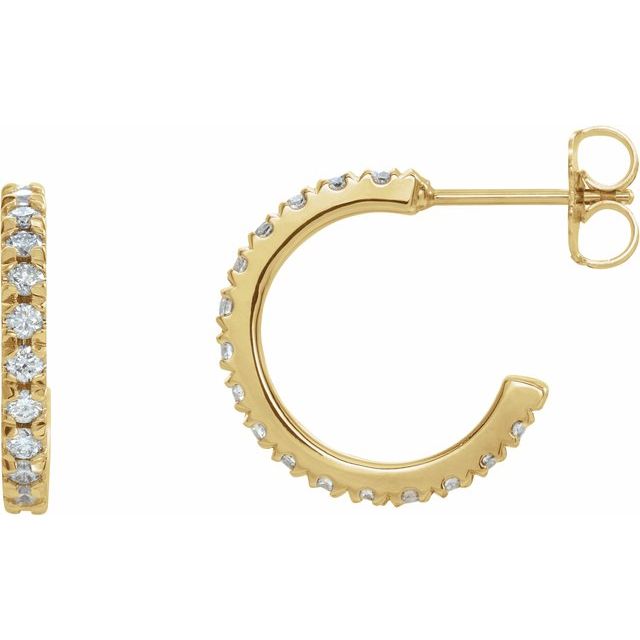 Small Lab-Grown Diamond Huggie C-Hoop Earrings