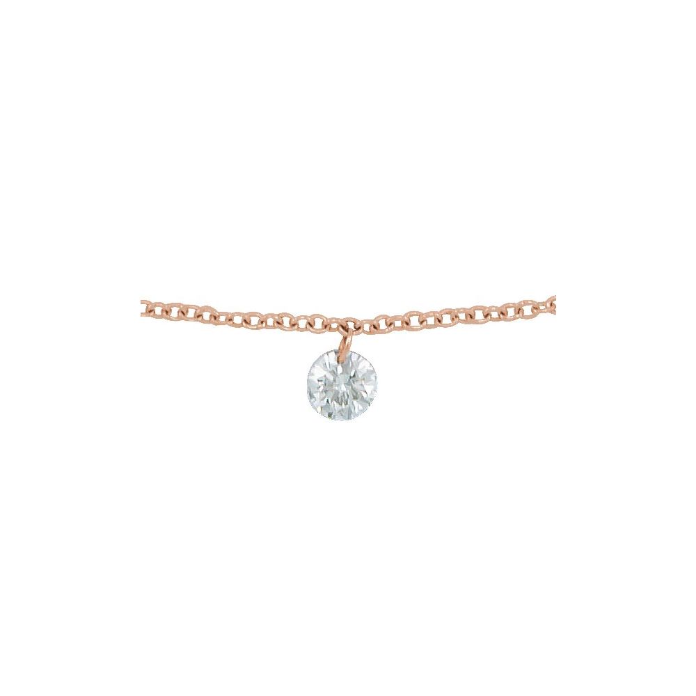 1/6 CT Natural Diamond Solitaire 9" Anklet