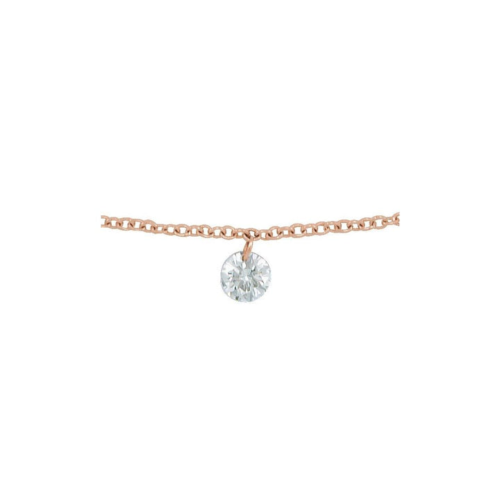1/6 CT Natural Diamond Solitaire 9" Anklet