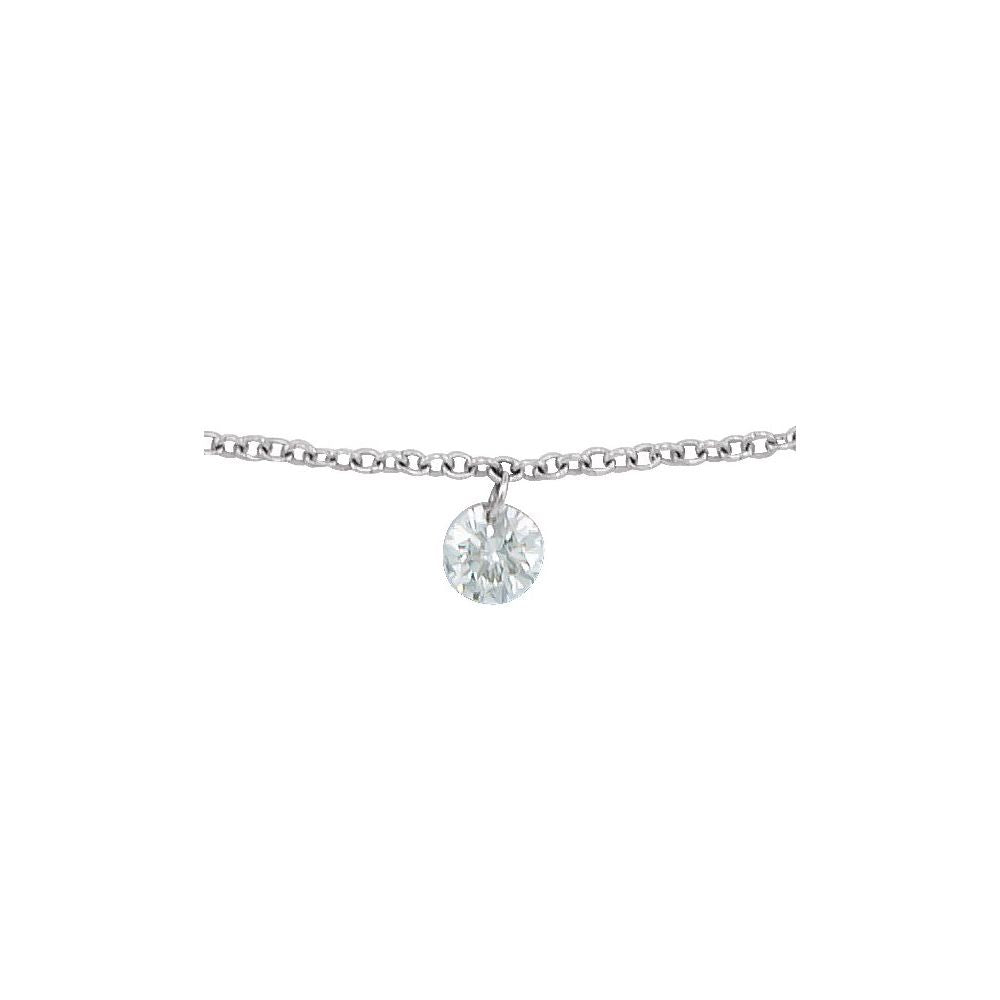 1/6 CT Natural Diamond Solitaire 9" Anklet