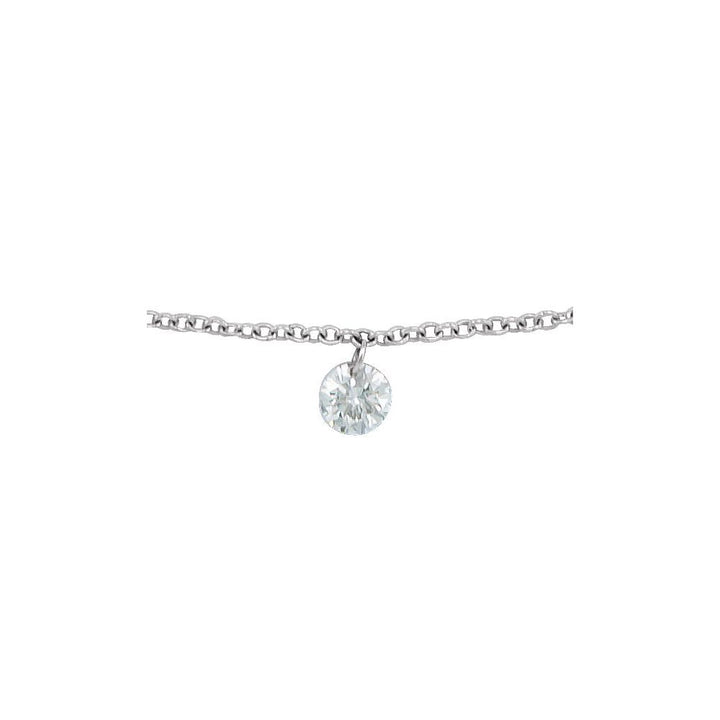 1/6 CT Natural Diamond Solitaire 9" Anklet